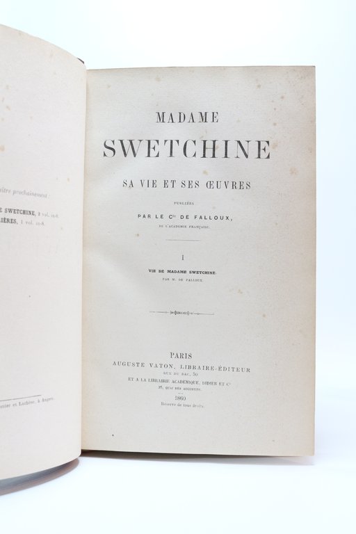 Madame Swetchine sa vie et ses oeuvres
