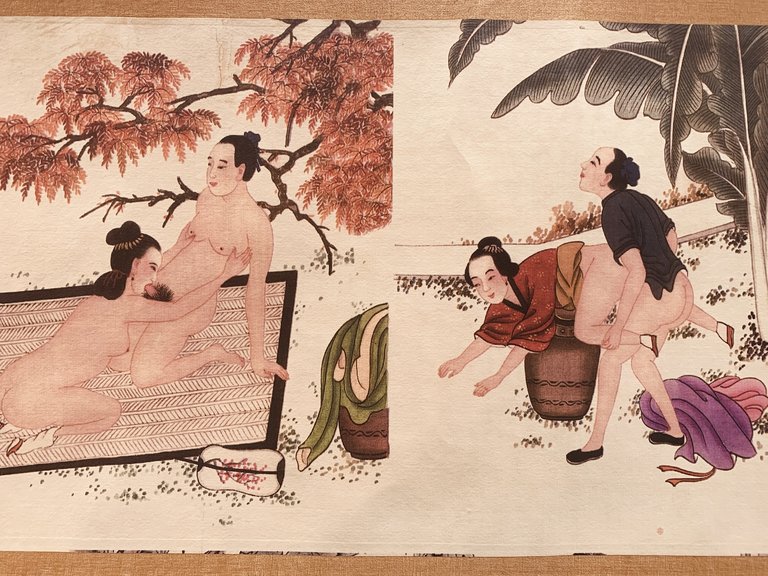 Makemono de 11 scènes chinoises érotiques. Rêve de printemps
