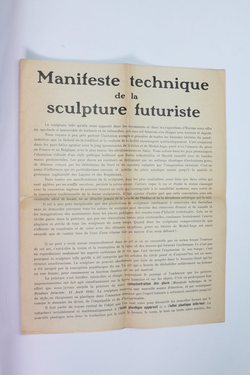 Manifeste technique de la sculpture futuriste