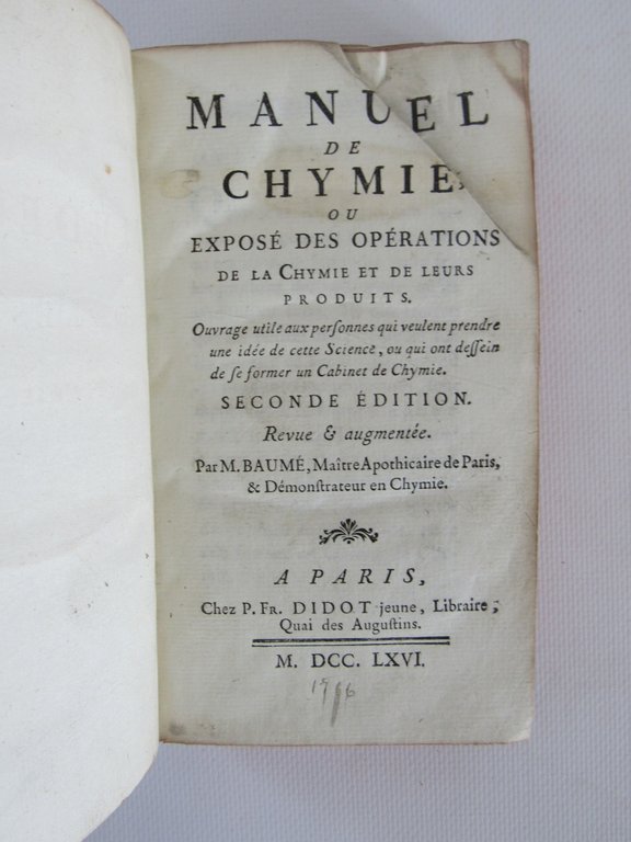Manuel de chymie