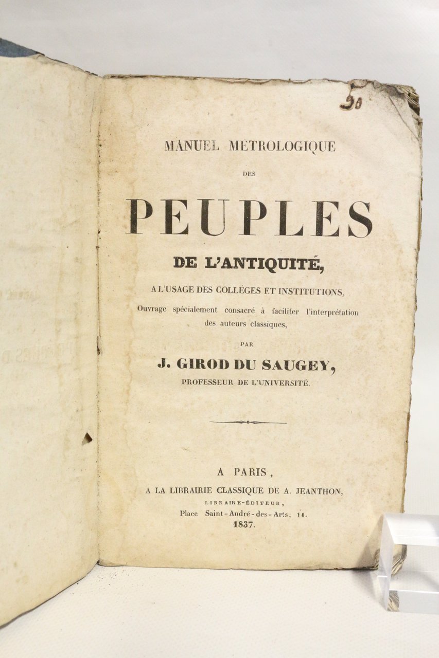 Manuel métrologique des peuples de l'antiquité