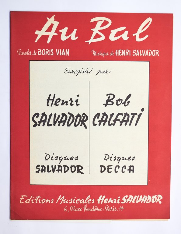 Manuscrit autographe complet de la chanson de Boris Vian intitulée …