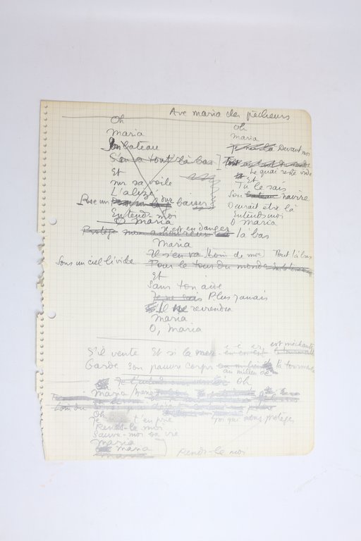 Manuscrit autographe complet (hormis le premier et court couplet de …
