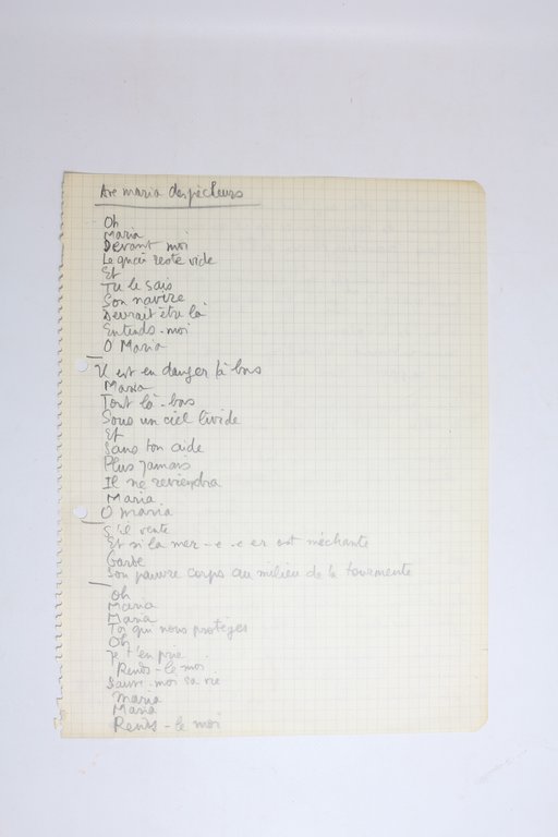 Manuscrit autographe complet (hormis le premier et court couplet de …