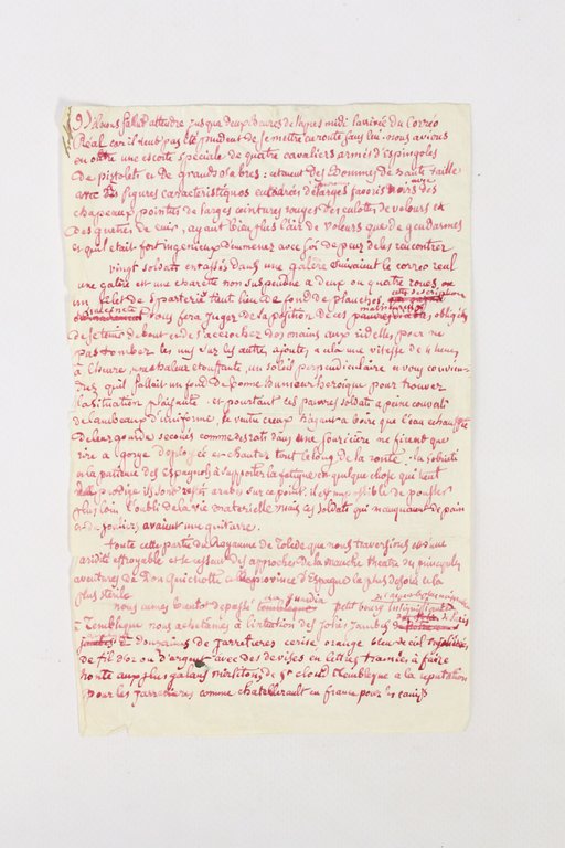 Manuscrit autographe du chapitre XI du Voyage d'Espagne Boire de …