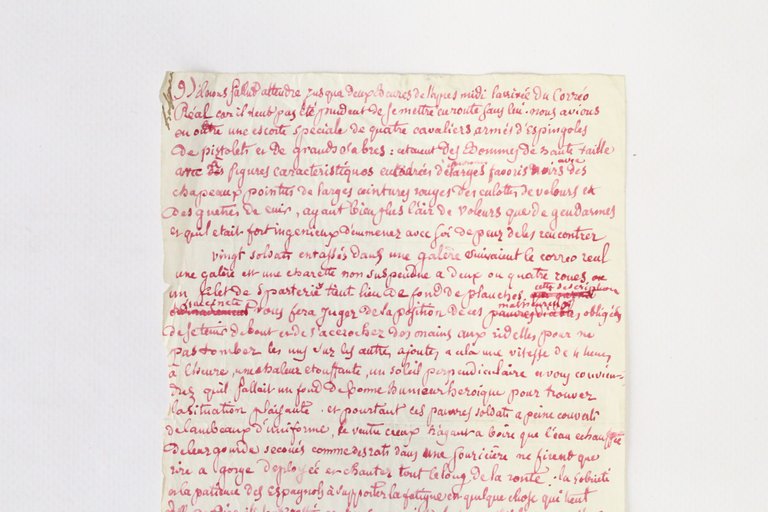Manuscrit autographe du chapitre XI du Voyage d'Espagne Boire de …