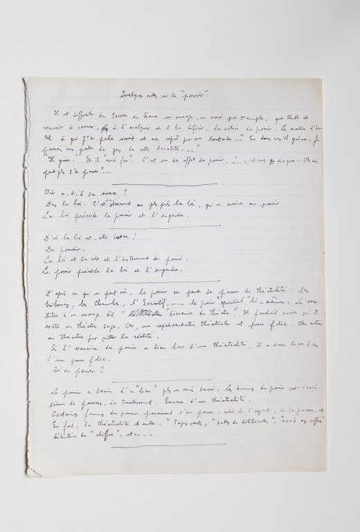 Quelques notes sur le pouvoir • Manuscrit autographe inédit de …