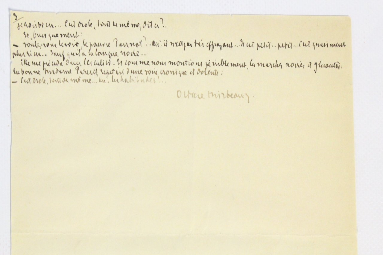 Manuscrit autographe signé « Habitudes »