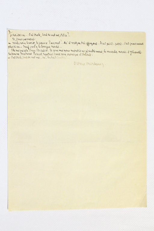 Manuscrit autographe signé « Habitudes »