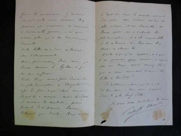 Manuscrit autographe signé intitulé "Premières représentations"