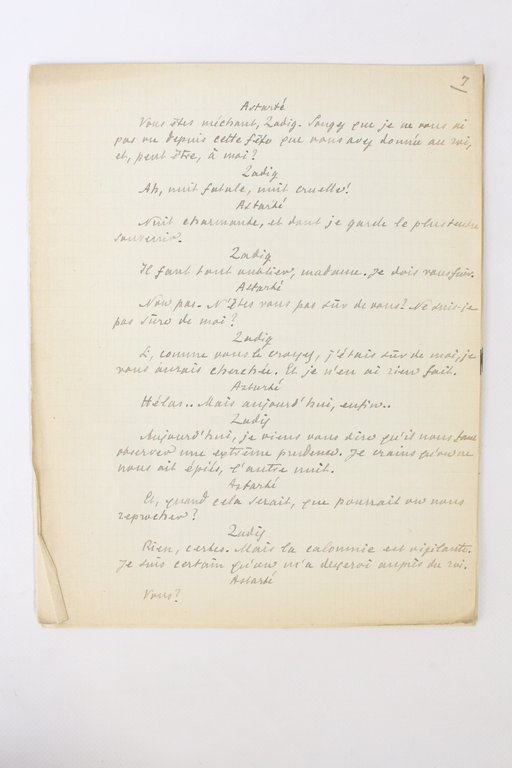 Manuscrits et tapuscrits autographes de Zadig