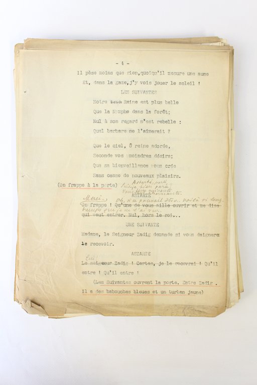 Manuscrits et tapuscrits autographes de Zadig