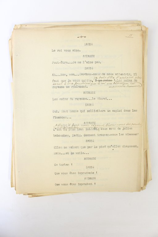 Manuscrits et tapuscrits autographes de Zadig