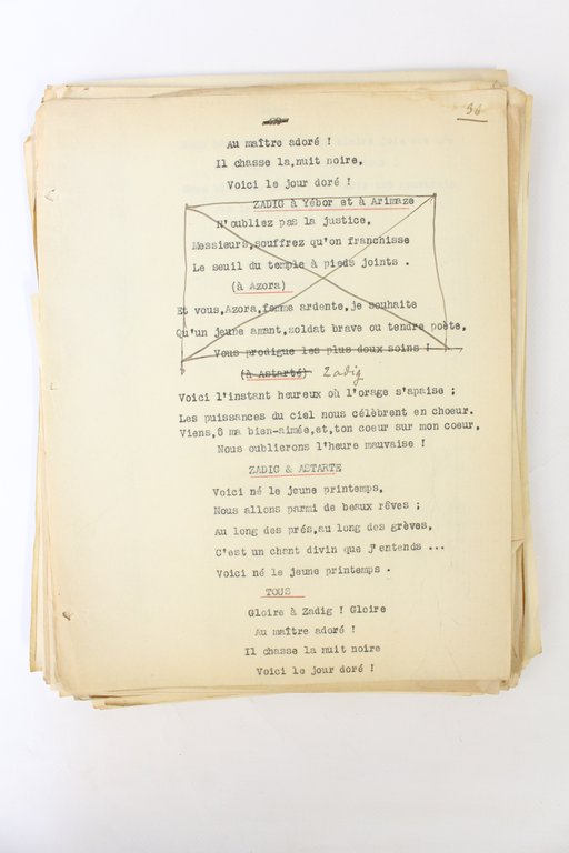 Manuscrits et tapuscrits autographes de Zadig
