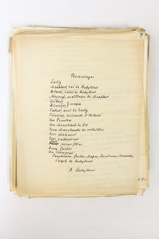 Manuscrits et tapuscrits autographes de Zadig