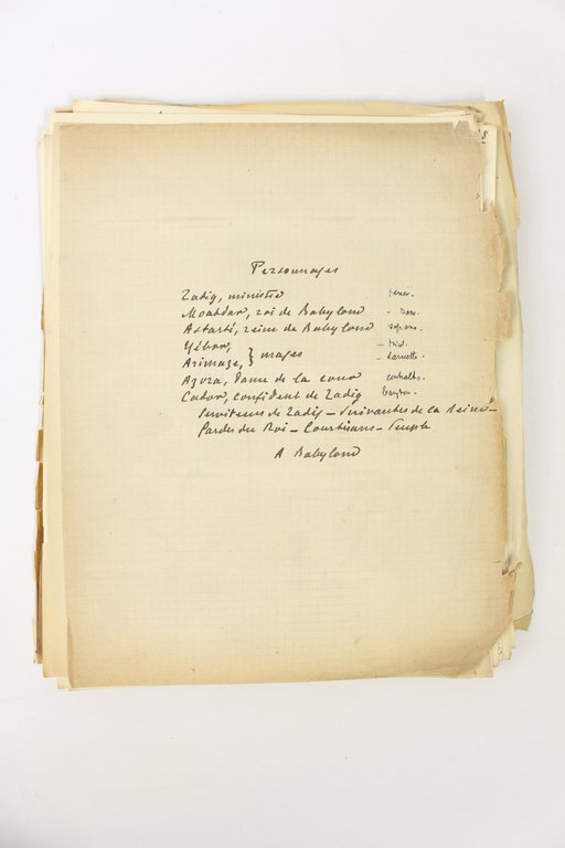 Manuscrits et tapuscrits autographes de Zadig