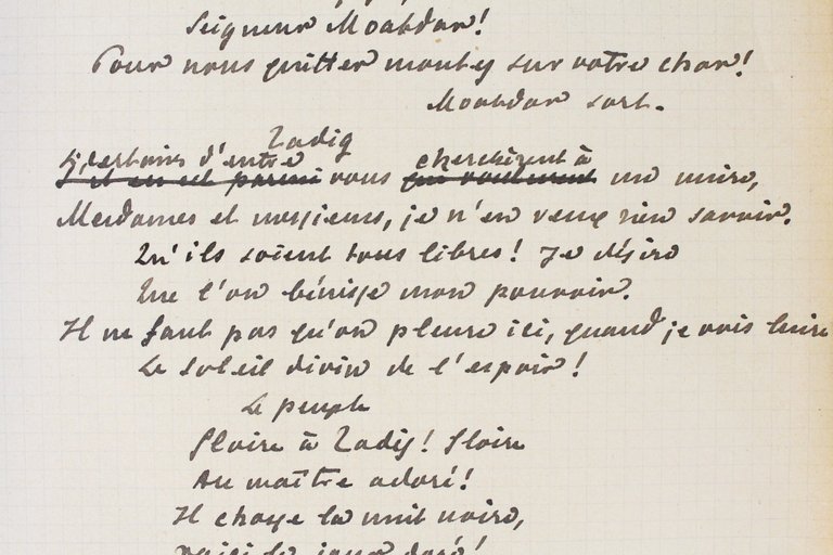 Manuscrits et tapuscrits autographes de Zadig