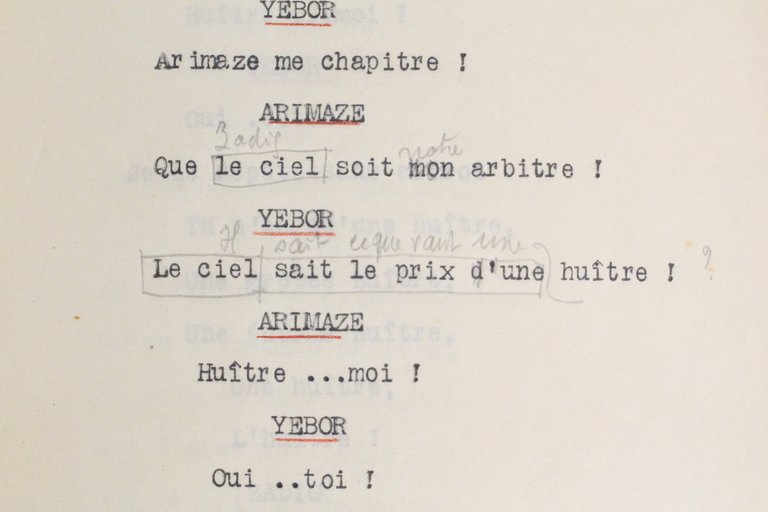 Manuscrits et tapuscrits autographes de Zadig