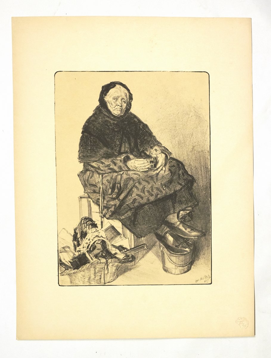 "Marchande de Lacets" - Lithographie originale sur Japon - L'Estampe …
