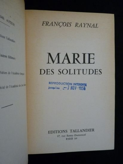 Marie des solitudes