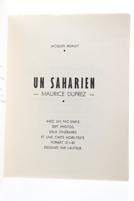 Maurice Duprez. Un Saharien