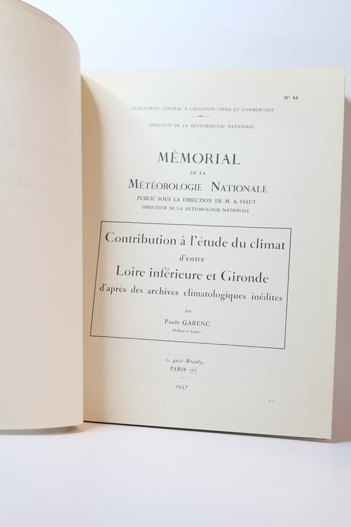 Mémoire de la météorologie nationale : Contribution à l'étude du …