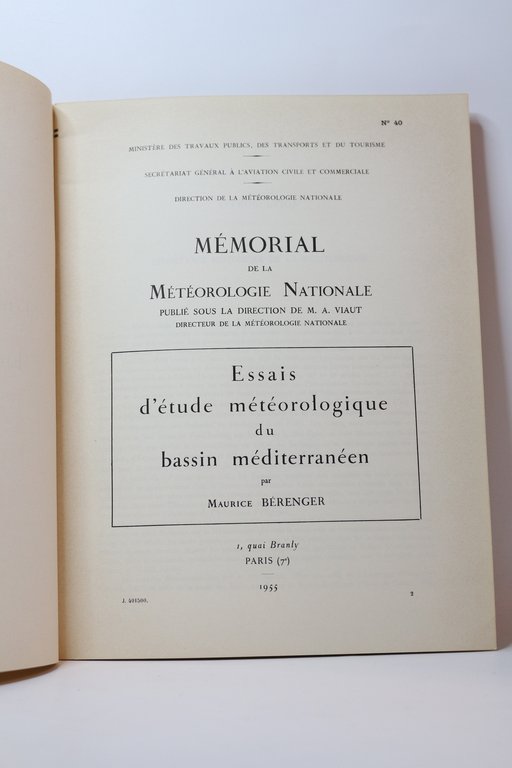 Mémoire de la météorologie nationale : Essai d'étude météorologique du …