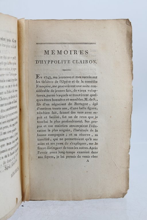 Mémoires d'Hyppolite Clairon, et réflexions sur l'art dramatique