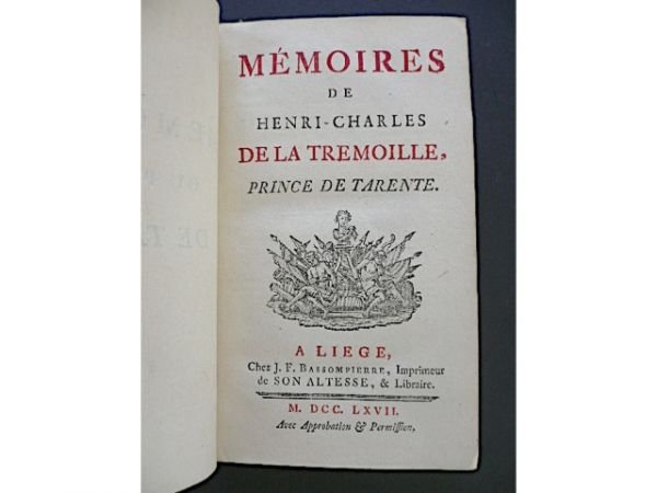 Mémoires de Henri-Charles de La Tremoille, prince de Tarente