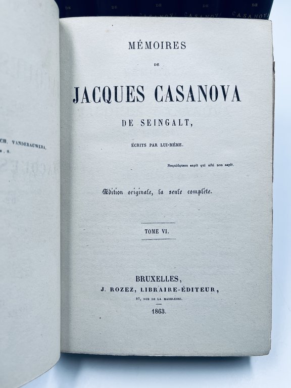 Mémoires de Jacques Casanova