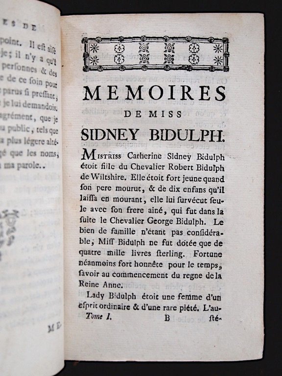 Memoires de Miss Sidney Bidulph, extraits de son journal, et …