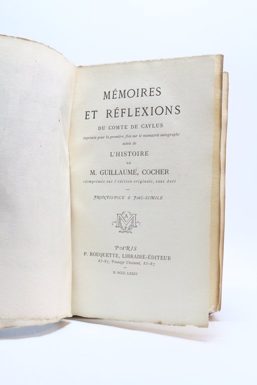 Mémoires et réflexions du comte de Caylus suivis de l'Histoire …