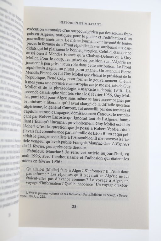 Mémoires. Tome I : La Brisure et l'Attente 1930-1955. - …
