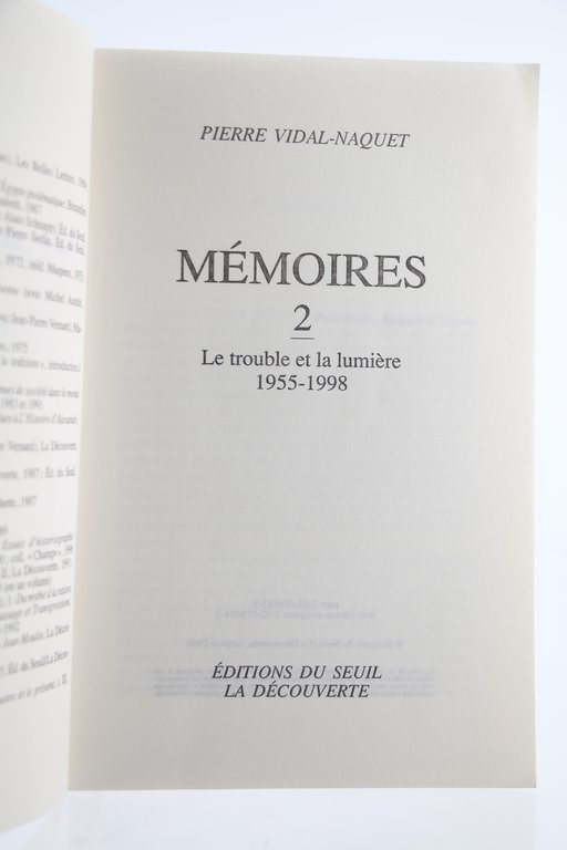 Mémoires. Tome I : La Brisure et l'Attente 1930-1955. - …