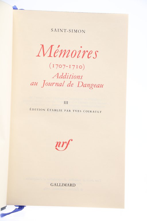 Mémoires. Volumes I, II, III, IV, V, VI & VII