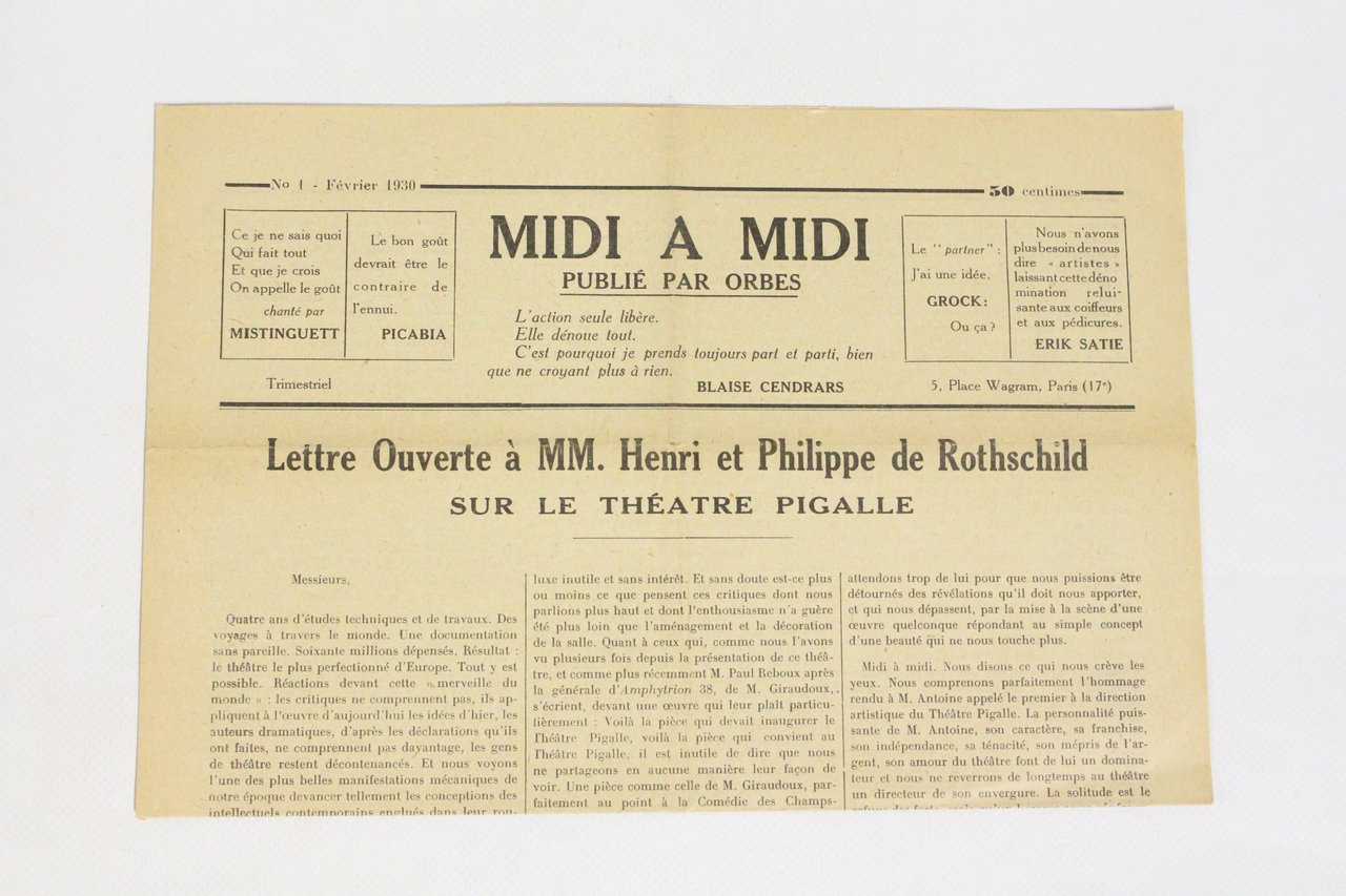 Midi à midi N°1 et seul numéro paru