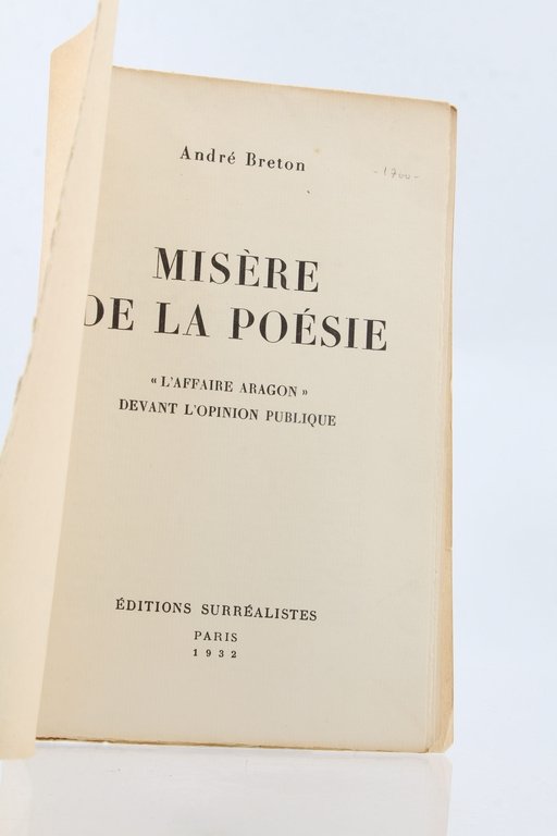Misère de la poésie