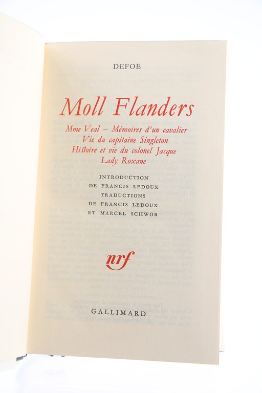 Moll Flanders. - Mme Veal. - Mémoires d'un Cavalier. - …