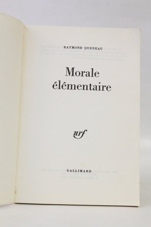 Morale élémentaire