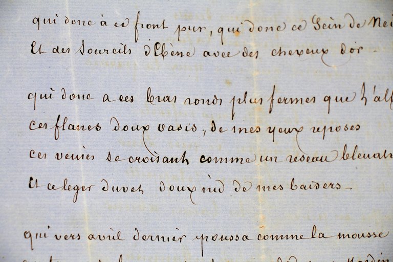 Naïs et Chloé Poème saphique autographe inédit signé d'Alexandre Dumas