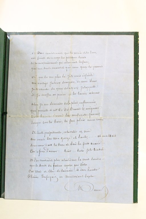 Naïs et Chloé Poème saphique autographe inédit signé d'Alexandre Dumas