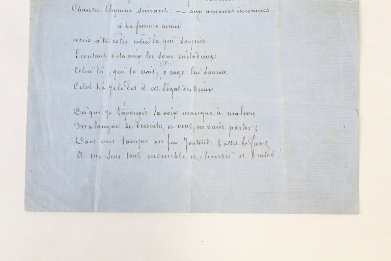 Naïs et Chloé Poème saphique autographe inédit signé d'Alexandre Dumas