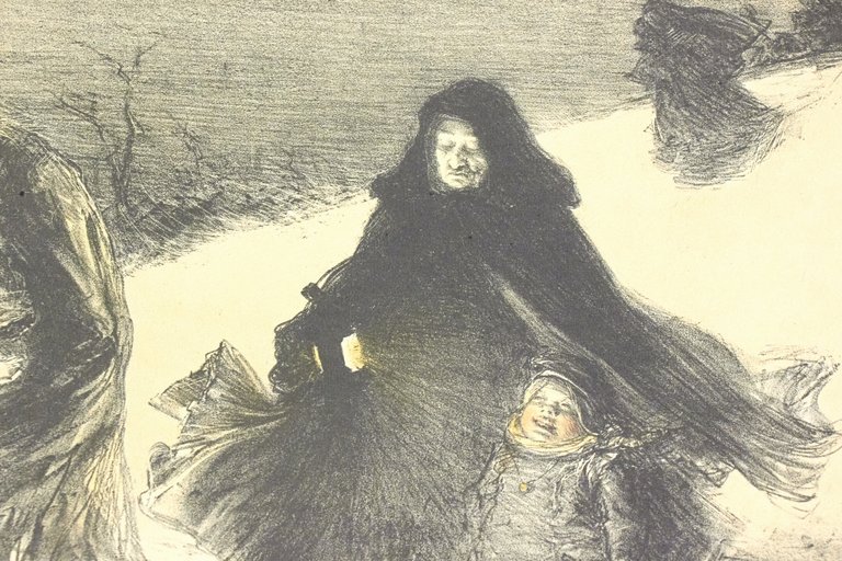 "Noël" - Lithographie originale sur Japon - L'Estampe Moderne