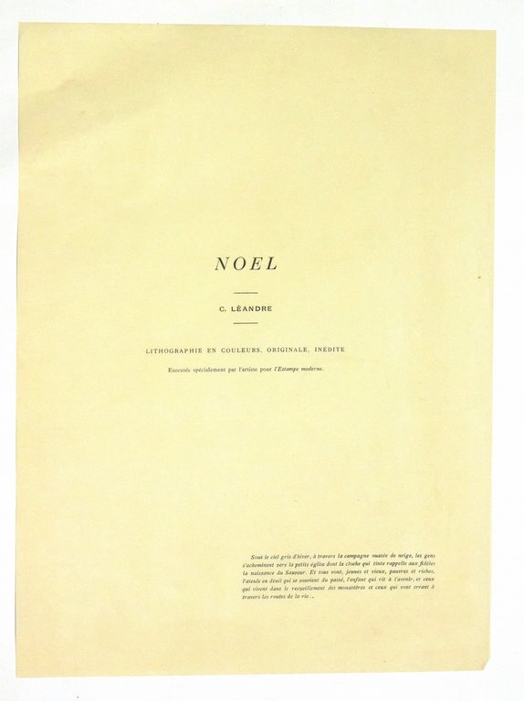 "Noël" - Lithographie originale sur Japon - L'Estampe Moderne