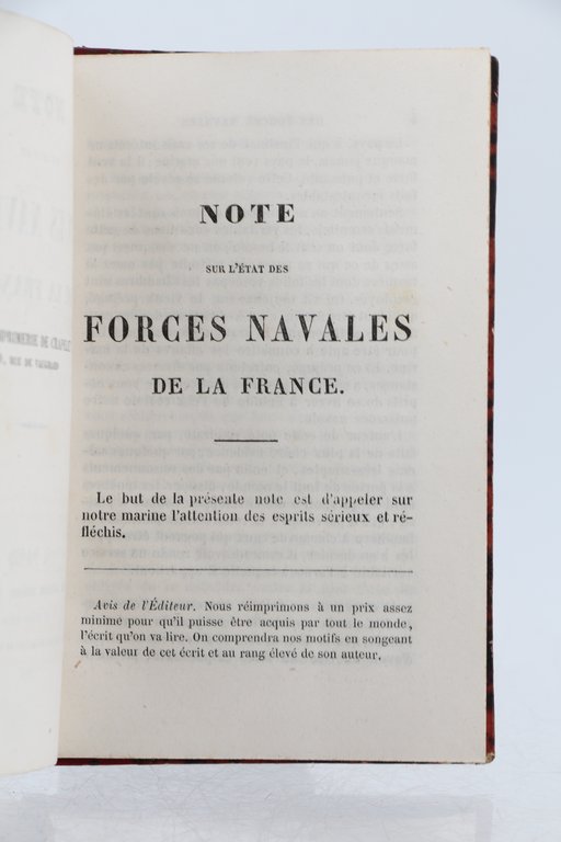 Note sur l'état des forces navales de la France