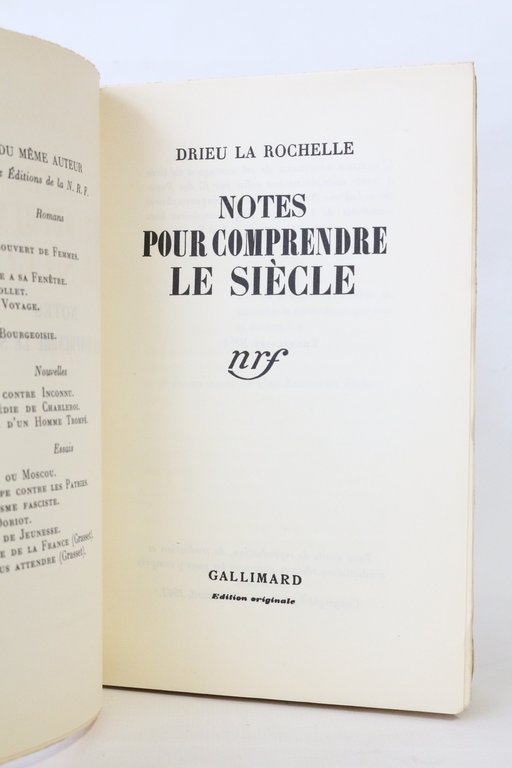 Notes pour comprendre le siècle