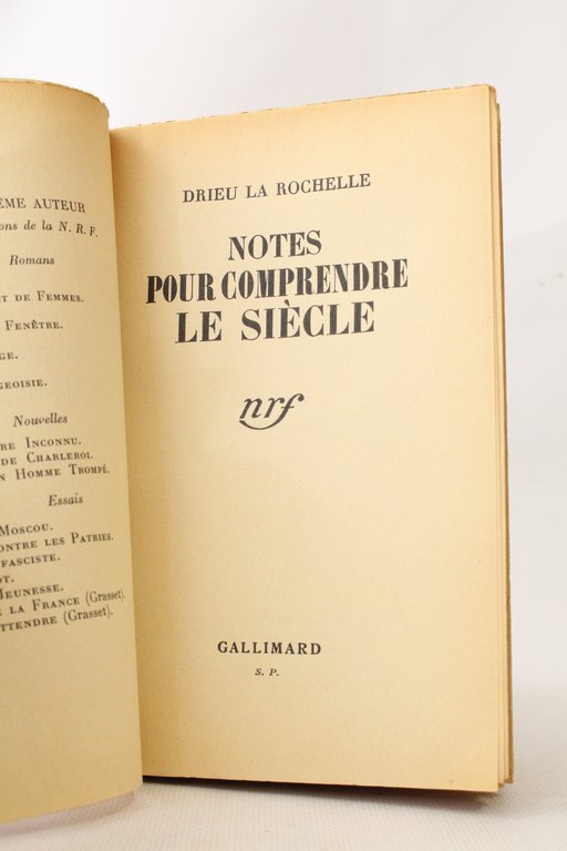 Notes pour comprendre le siècle