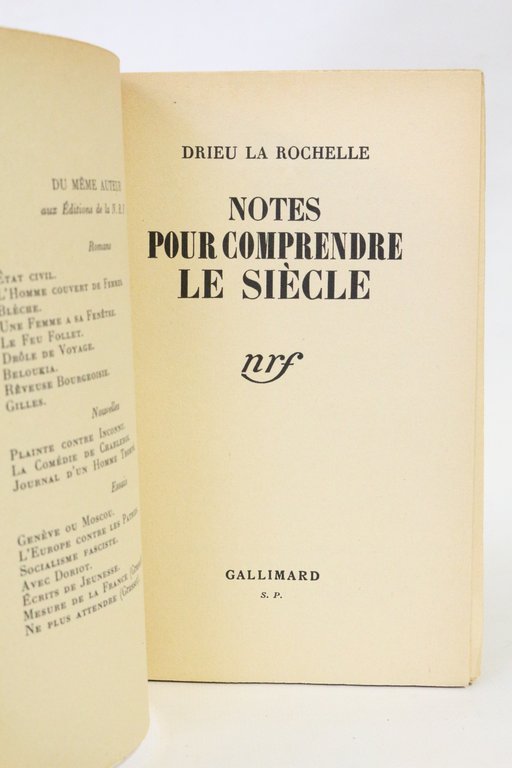 Notes pour comprendre le siècle