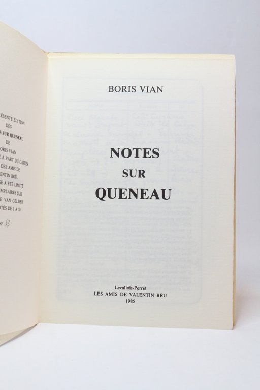 Notes sur Queneau