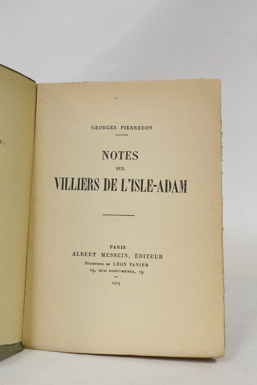 Notes sur Villiers de l'Isle-Adam